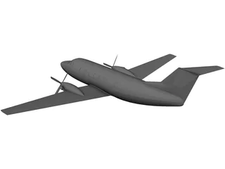 Beechcraft Super King Air 200 3D Model preview
