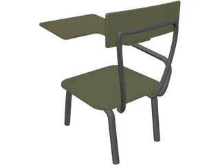 Student Desk 3D Model preview