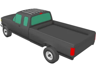 Ford F-350 Pickup Extended Cab (1993) 3D Model preview