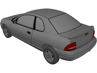 Plymouth Neon Coupe (1997) 3D Model preview