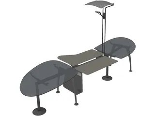 Super Office Desk 3D Model preview