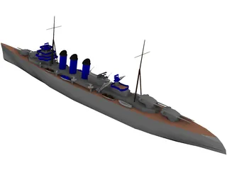 County Class Heavy Cruiser 3D Model preview