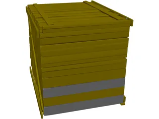 Wooden Crate 3D Model preview
