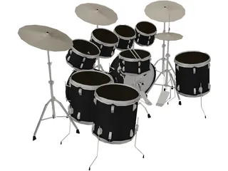 Ludwig 14Pc Drum Kit 3D Model preview