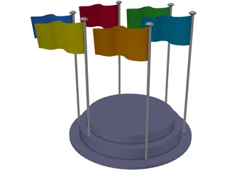 Flags 3D Model preview