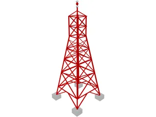 Radio Transmission Tower 3D Model preview