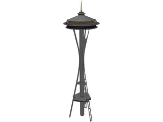 Seattle Space Needle Tower 3D Model preview