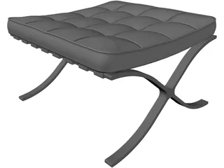 Mies van der Rohe-Barcelona Stool 3D Model preview