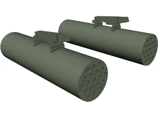 19 Shot Rocket Pod 3D Model preview