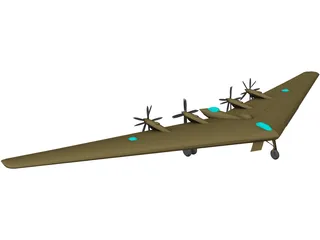 Northrop XB-35 Flying Wing 3D Model preview