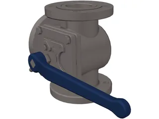 3-Way Valve 3D Model preview