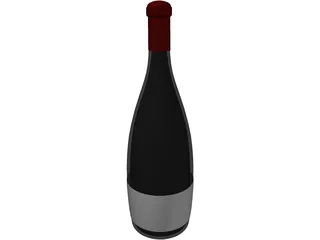 Wine Bottle 3D Model preview