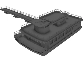 Tour Boat 3D Model preview