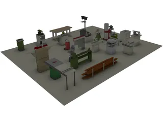 Woodworking Equipment 3D Model preview
