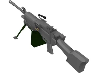 Squad Automatic Weapon 3D Model preview