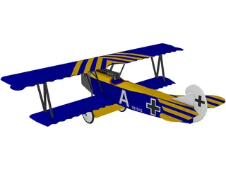 Fokker D.VII 3D Model preview