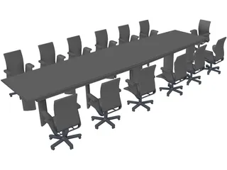 Table with Chairs 3D Model preview