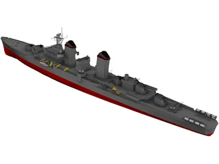 Fletcher Class Destroyer 3D Model preview