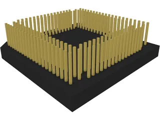CPU Chip 3D Model preview