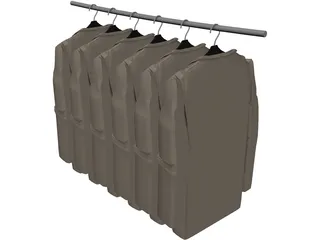 Jackets on Hangers 3D Model preview