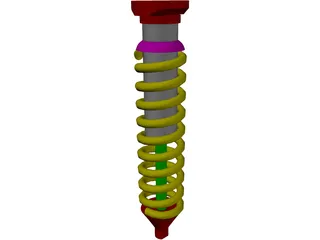 Coilover Suspension (Spring and Shock) 3D Model preview