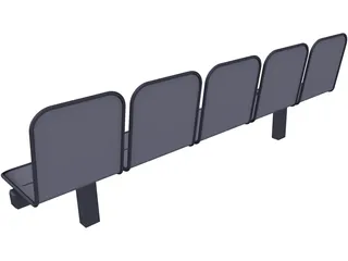 Airport Chairs 3D Model preview
