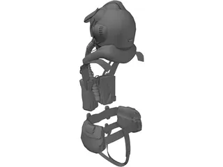 JSF USA Air Suit with Helmet 3D Model preview