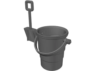 Sand Pail and Shovel 3D Model preview