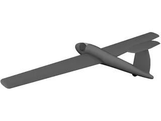 Sailplane Glider 3D Model preview