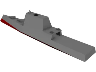 DDX Multi-Mission Stealth Destroyer 3D Model preview