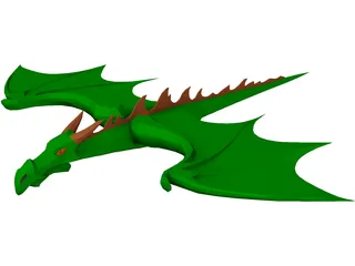 Little Green Dragon 3D Model preview