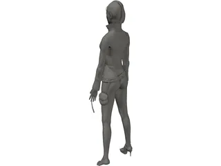 Pirate Woman 3D Model preview