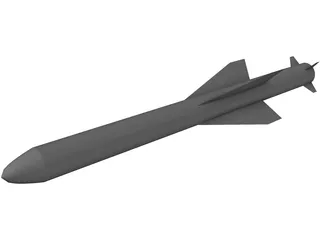 Exocet Missile 3D Model preview