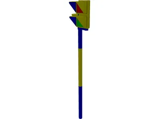 Pedestrian Street Light 3D Model preview