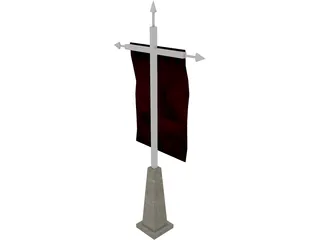 Flagpole 3D Model preview