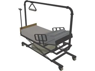 Hospital Bed 3D Model preview