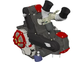 Honda CBR Blackbird 1100DS Engine 3D Model preview