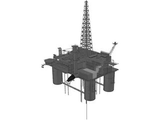 Oil Platform 3D Model preview