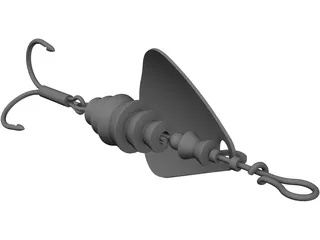 Spinner Fishing Lure 3D Model preview
