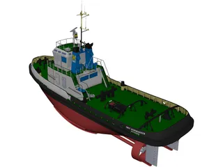 Tug Boat 3D Model preview