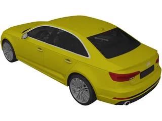 Audi A4 2.0T Quattro S-Line Sedan (2016) 3D Model preview