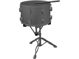 Snare Drum with Stand 3D Model preview