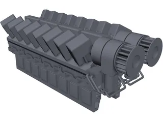 RK215 Diesel Engine 3D Model preview