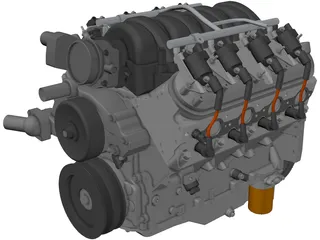 GM LS3 Engine 3D Model preview