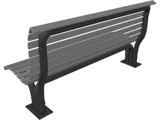 Park Bench 3D Model preview