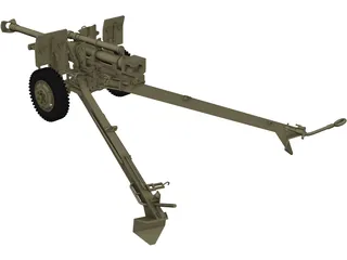 M101A1 Howitzer 3D Model preview