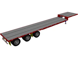 Dropdeck Trailer 3D Model preview