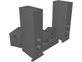 Home Theater Speaker System 3D Model preview
