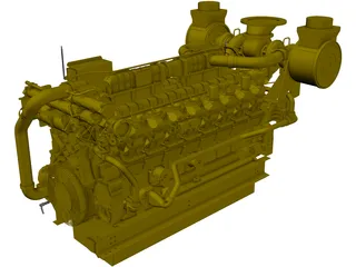 Caterpillar C35 Engine 3D Model preview