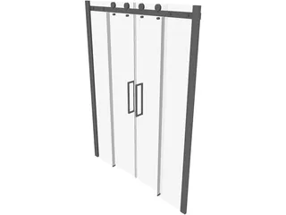 Glass Door 3D Model preview